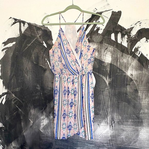 Lavender Brown | Faux Wrap Mini Dress | Medium - Picture 1 of 9